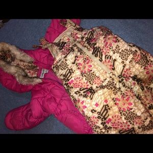 Winter jacket and overalls.